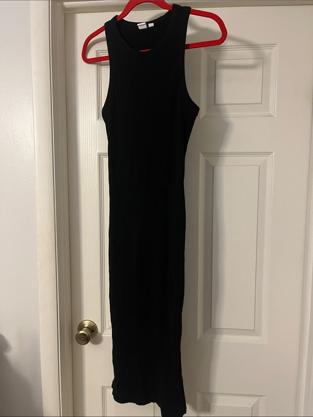 GAP Black Sleeveless Ribbed Dress